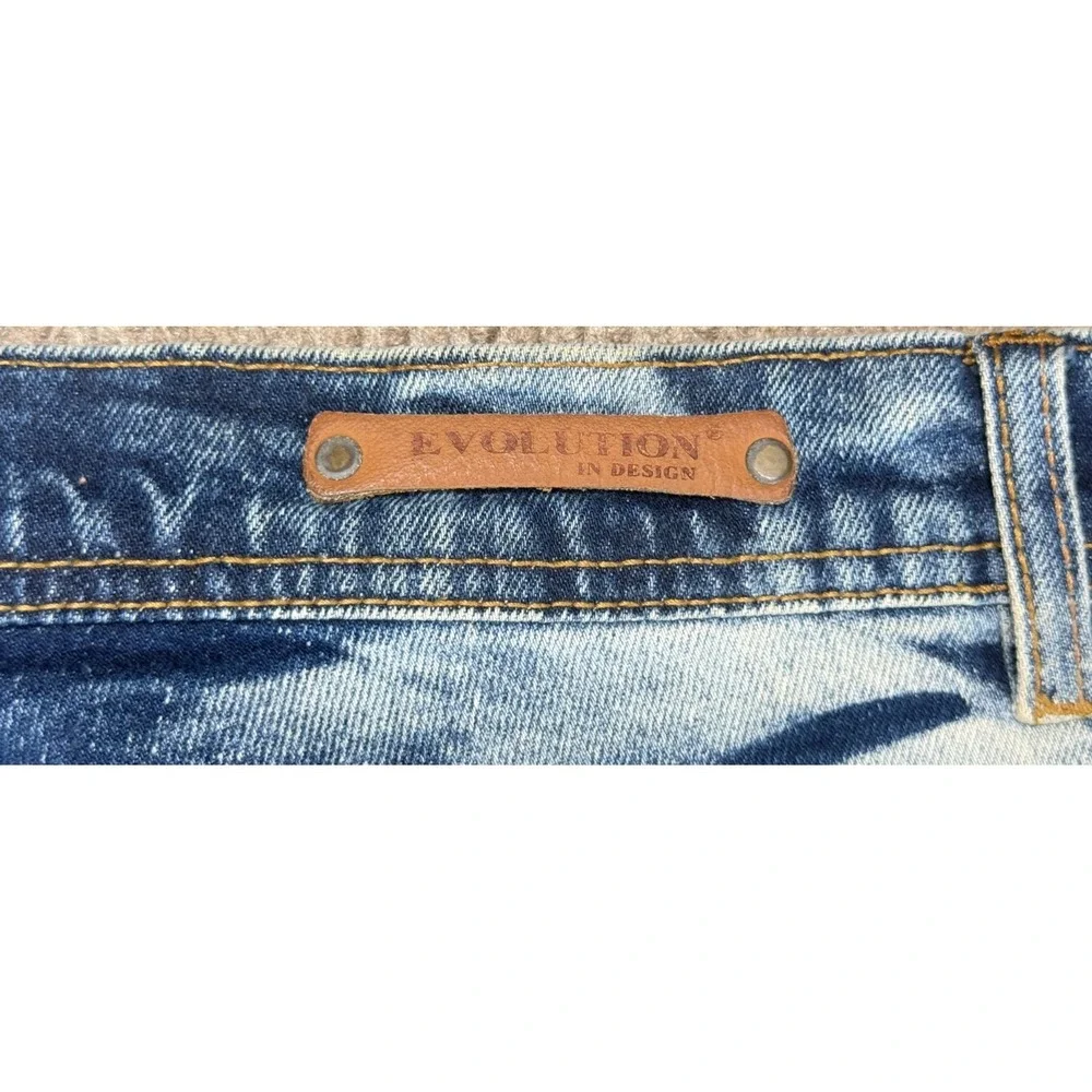 Evolution In Design Men's Distressed Slim Fit‎ 5 Pocket Denim Jeans Size 38x34